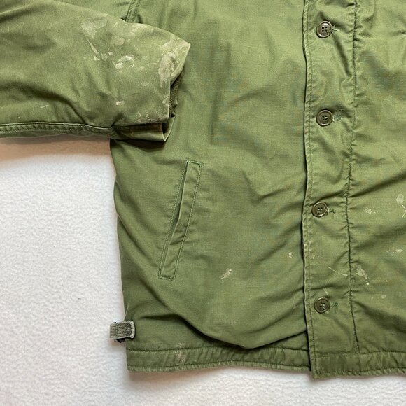 Vintage US Military A-1 Cold Weather Permeable Deck Jacket Men's XL Sherpa Lined - Picture 7 of 16